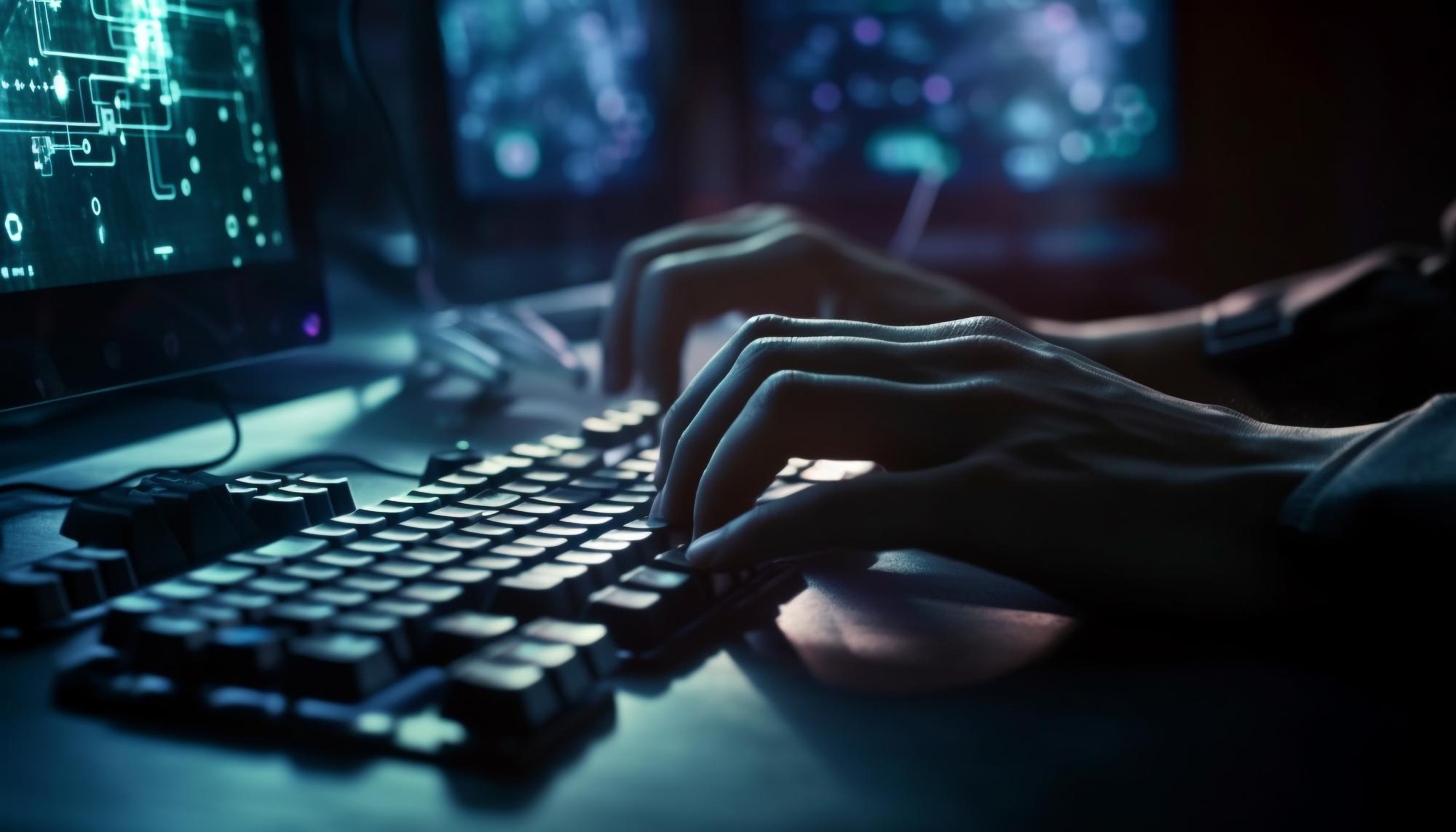 personne-tapant-clavier-ordinateur-nuit-generee-par-ia
